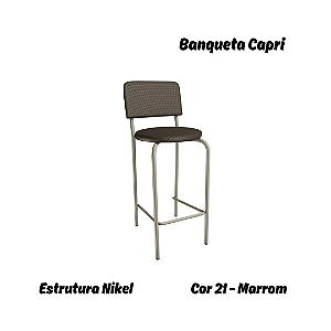 Banqueta Capri - Ref. 1B715-NK - Estampa: 21 (Marrom) Nikel - Kappesberg Crome