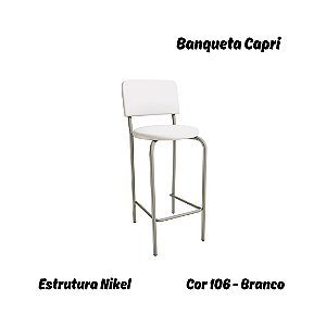 Banqueta Capri - Ref. 1B715-NK - Estampa: 106 (Branco) Nikel - Kappesberg Crome