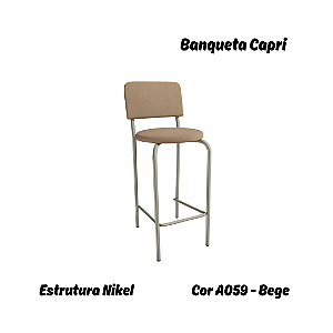 Banqueta Capri - Ref. 1B715-NK - Estampa: A059 (Bege) Nikel - Kappesberg Crome