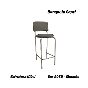 Banqueta Capri - Ref. 1B715-NK - Estampa: A060 (Chumbo) Nikel - Kappesberg Crome