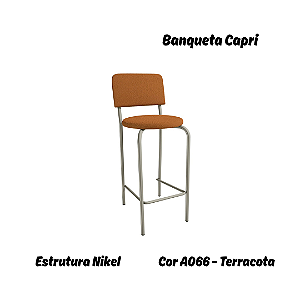 Banqueta Capri - Ref. 1B715-NK - Estampa: A066 (Terracota) Nikel - Kappesberg Crome