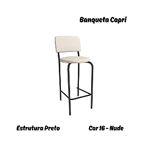 Banqueta Capri - Ref. 1B715-PR - Estampa: 16 (Nude) Preto - Kappesberg Crome