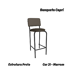 Banqueta Capri - Ref. 1B715-PR - Estampa: 21 (Marrom) Preto - Kappesberg Crome