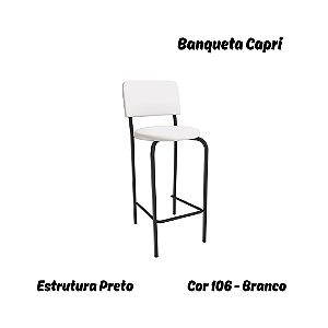 Banqueta Capri - Ref. 1B715-PR - Estampa: 106 (Branco) Preto - Kappesberg Crome