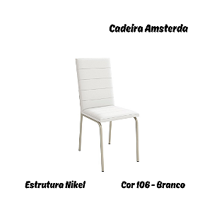 Par de Cadeiras Amsterdã - Ref. 2C091-NK - Estampa: 106 (Branco) Nikel - Kappesberg