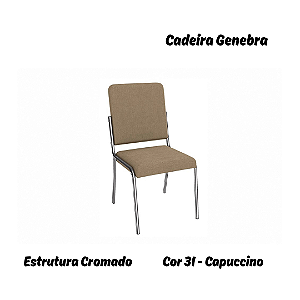 Par de Cadeiras Genebra - Ref. 2C129-CR - Estampa: 31 (Capuccino) Cromado - Kappesberg