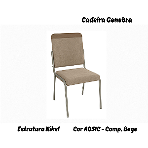 Par de Cadeiras Genebra - Ref. 2C129-NK - Estampa: A051C (Compose Bege) Nikel - Kappesberg