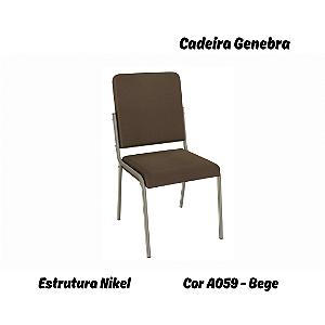 Par de Cadeiras Genebra - Ref. 2C129-NK - Estampa: A059 (Bege) Nikel - Kappesberg