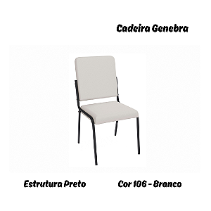 Par de Cadeiras Genebra - Ref. 2C129-PR - Estampa: 106 (Branco) Preto - Kappesberg