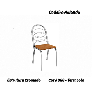 Par de Cadeiras Holanda - Ref. 2C009-CR - Estampa: A066 (Terracota) Cromado - Kappesberg