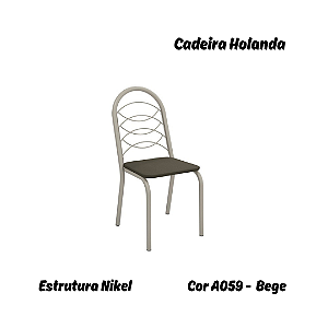 Par de Cadeiras Holanda - Ref. 2C009-NK - Estampa: A059 (Bege) Nikel - Kappesberg
