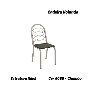 Par de Cadeiras Holanda - Ref. 2C009-NK - Estampa: A060 (Chumbo) Nikel - Kappesberg