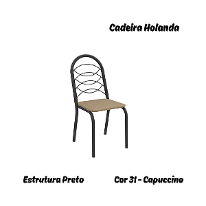 Par de Cadeiras Holanda - Ref. 2C009-PR - Estampa: 31 (Capuccino) Preto - Kappesberg