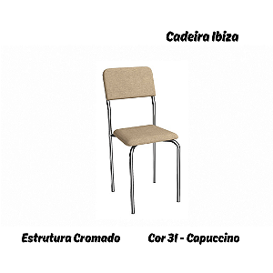 Par de Cadeiras Ibiza - Ref. 2C133-CR - Estampa: 31 (Capuccino) Cromado - Kappesberg