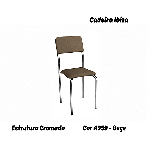 Par de Cadeiras Ibiza - Ref. 2C133-CR - Estampa: A059 (Bege) Cromado - Kappesberg