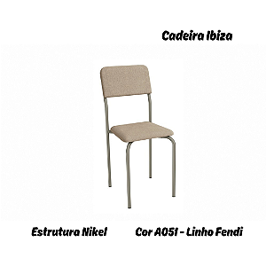 Par de Cadeiras Ibiza - Ref. 2C133-NK - Estampa: A051 (Linho Fendi) Nikel - Kappesberg