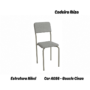 Par de Cadeiras Ibiza - Ref. 2C133-NK - Estampa: A056 (Bouclé Cinza) Nikel - Kappesberg