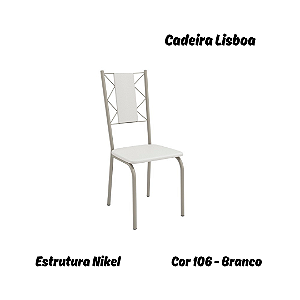 Par de Cadeiras Lisboa - Ref. 2C076-NK - Estampa: 106 (Branco) Nikel - Kappesberg