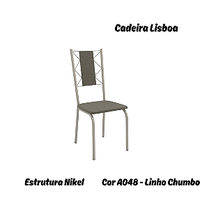 Par de Cadeiras Lisboa - Ref. 2C076-NK - Estampa: A048 (Linho Chumbo) Nikel - Kappesberg