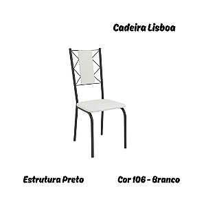 Par de Cadeiras Lisboa - Ref. 2C076-PR - Estampa: 106 (Branco) Preto - Kappesberg