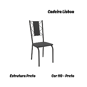 Par de Cadeiras Lisboa - Ref. 2C076-PR - Estampa: 110 (Preto) Preto - Kappesberg