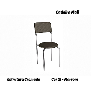 Par de Cadeiras Mali - Ref. 2C136-CR - Estampa: 21 (Marrom) Cromado - Kappesberg