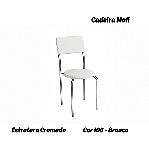 Par de Cadeiras Mali - Ref. 2C136-CR - Estampa: 106 (Branco) Cromado - Kappesberg