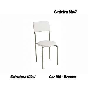 Par de Cadeiras Mali - Ref. 2C136-NK - Estampa: 106 (Branco) Nikel - Kappesberg