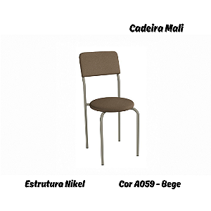 Par de Cadeiras Mali - Ref. 2C136-NK - Estampa: A059 (Bege) Nikel - Kappesberg