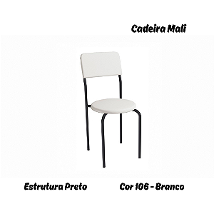 Par de Cadeiras Mali - Ref. 2C136-PR - Estampa: 106 (Branco) Preto - Kappesberg