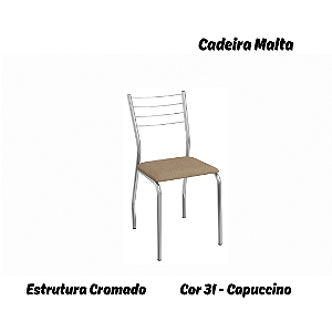 Par de Cadeiras Malta - Ref. 2C140-CR - Estampa: 31 (Capuccino) Cromado - Kappesberg