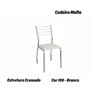 Par de Cadeiras Malta - Ref. 2C140-CR - Estampa: 106 (Branco) Cromado - Kappesberg