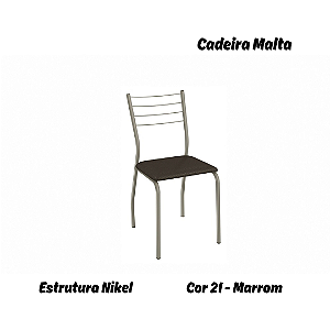 Par de Cadeiras Malta - Ref. 2C140-NK - Estampa: 21 (Marrom) Nikel - Kappesberg