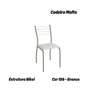 Par de Cadeiras Malta - Ref. 2C140-NK - Estampa: 106 (Branco) Nikel - Kappesberg