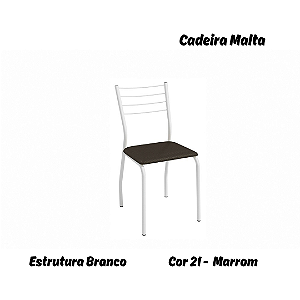 Par de Cadeiras Malta - Ref. 2C140-BR - Estampa: 21 (Marrom) Branco - Kappesberg
