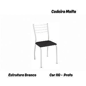 Par de Cadeiras Malta - Ref. 2C140-BR - Estampa: 110 (Preto) Branco - Kappesberg