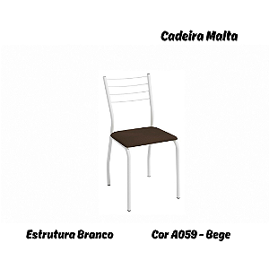 Par de Cadeiras Malta - Ref. 2C140-BR - Estampa: A056 (Bouclé Cinza) Branco - Kappesberg