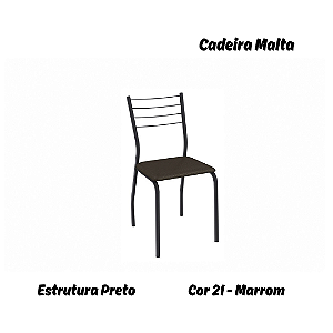 Par de Cadeiras Malta - Ref. 2C140-PR - Estampa: 21 (Marrom) Preto - Kappesberg