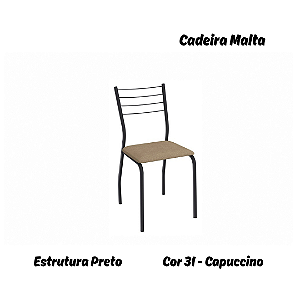 Par de Cadeiras Malta - Ref. 2C140-PR - Estampa: 31 (Capuccino) Preto - Kappesberg