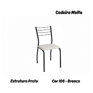 Par de Cadeiras Malta - Ref. 2C140-PR - Estampa: 106 (Branco) Preto - Kappesberg