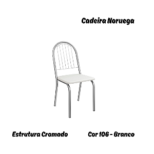 Par de Cadeiras Noruega - Ref. 2C077-CR - Estampa: 106 (Branco) Cromado - Kappesberg