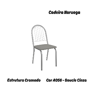 Par de Cadeiras Noruega - Ref. 2C077-CR - Estampa: A056 (Bouclé Cinza) Cromado - Kappesberg