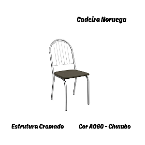 Par de Cadeiras Noruega - Ref. 2C077-CR - Estampa: A060 (Chumbo) Cromado - Kappesberg