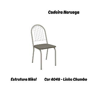 Par de Cadeiras Noruega - Ref. 2C077-NK - Estampa: A048 (Linho Chumbo) Nikel - Kappesberg