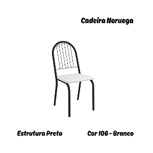 Par de Cadeiras Noruega - Ref. 2C077-PR - Estampa: 106 (Branco) Preto - Kappesberg