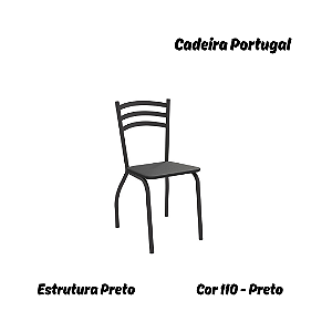Par de Cadeiras Portugal - Ref. 2C007-PR - Estampa: 110 (Preto) Preto - Kappesberg