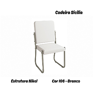 Par de Cadeiras Sicilia - Ref. 2C139-NK - Estampa: 106 (Branco) Nikel - Kappesberg