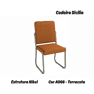 Par de Cadeiras Sicilia - Ref. 2C139-NK - Estampa: A066 (Terracota) Nikel - Kappesberg