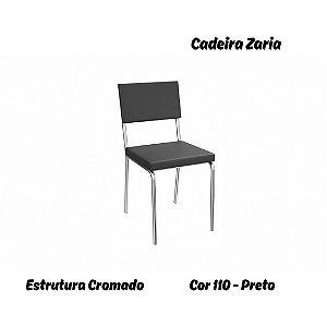 Par de Cadeiras Zaria - Ref. 2C128-CR - Estampa: 110 (Preto) Cromado - Kappesberg