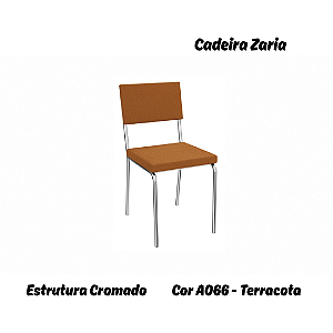 Par de Cadeiras Zaria - Ref. 2C128-CR - Estampa: A066 (Terracota) Cromado - Kappesberg